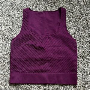 DSG Plum Purple Ribbed Scoop Neck  Tank Top